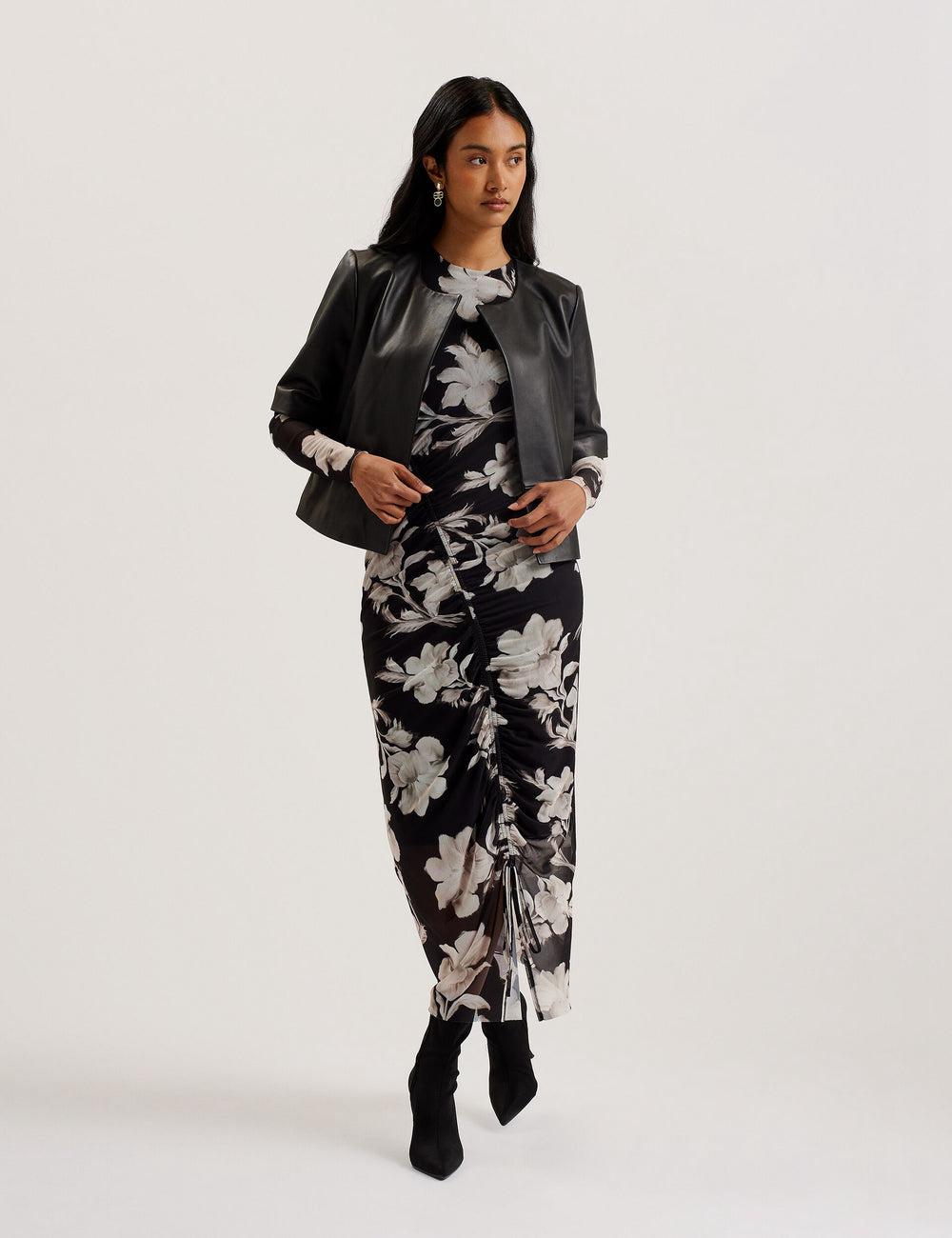 Chaquetas Ted Baker OBINO - Cropped Sleeve Open Leather Mujer Negras | GJKA-69517