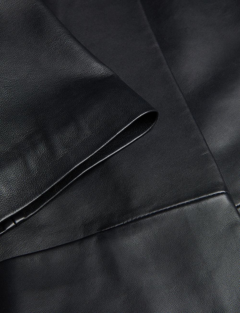 Chaquetas Ted Baker OBINO - Cropped Sleeve Open Leather Mujer Negras | GJKA-69517