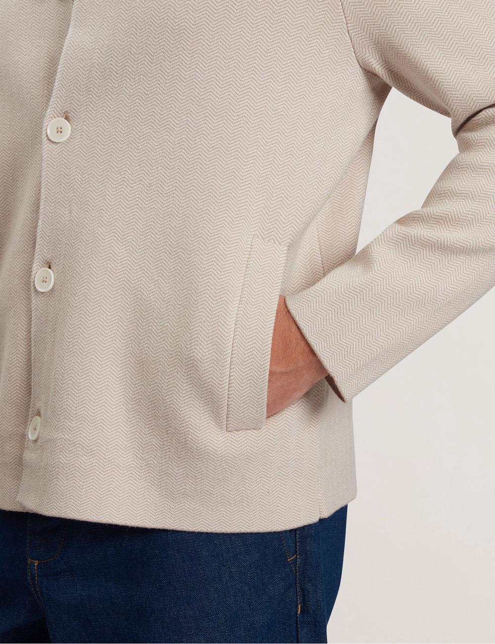 Chaquetas Ted Baker THIMON - Herringbone Knit Button-Up Hombre Taupe | QLKT-48950