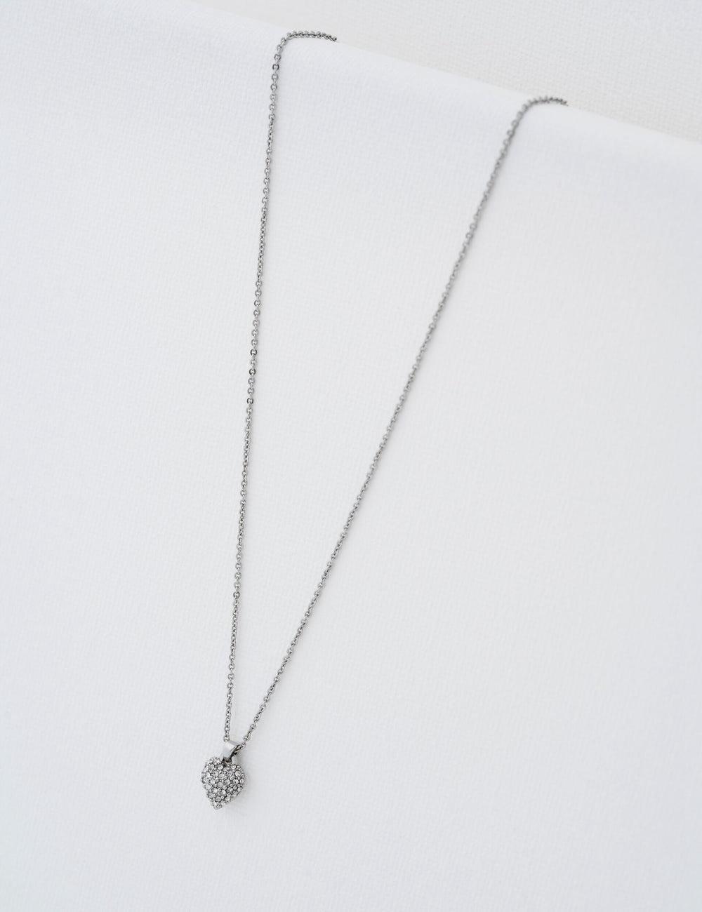 Collares Ted Baker ADORINA - Mini Crystal Heart Pendant Mujer Plateadas | FQSR-87935