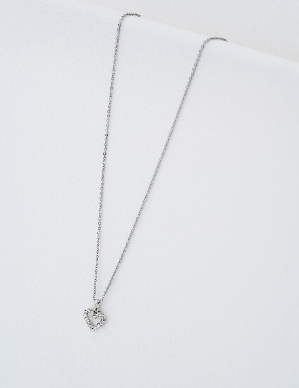 Collares Ted Baker AMORE - Crystal Open Heart Pendant Mujer Plateadas | FSLR-59612