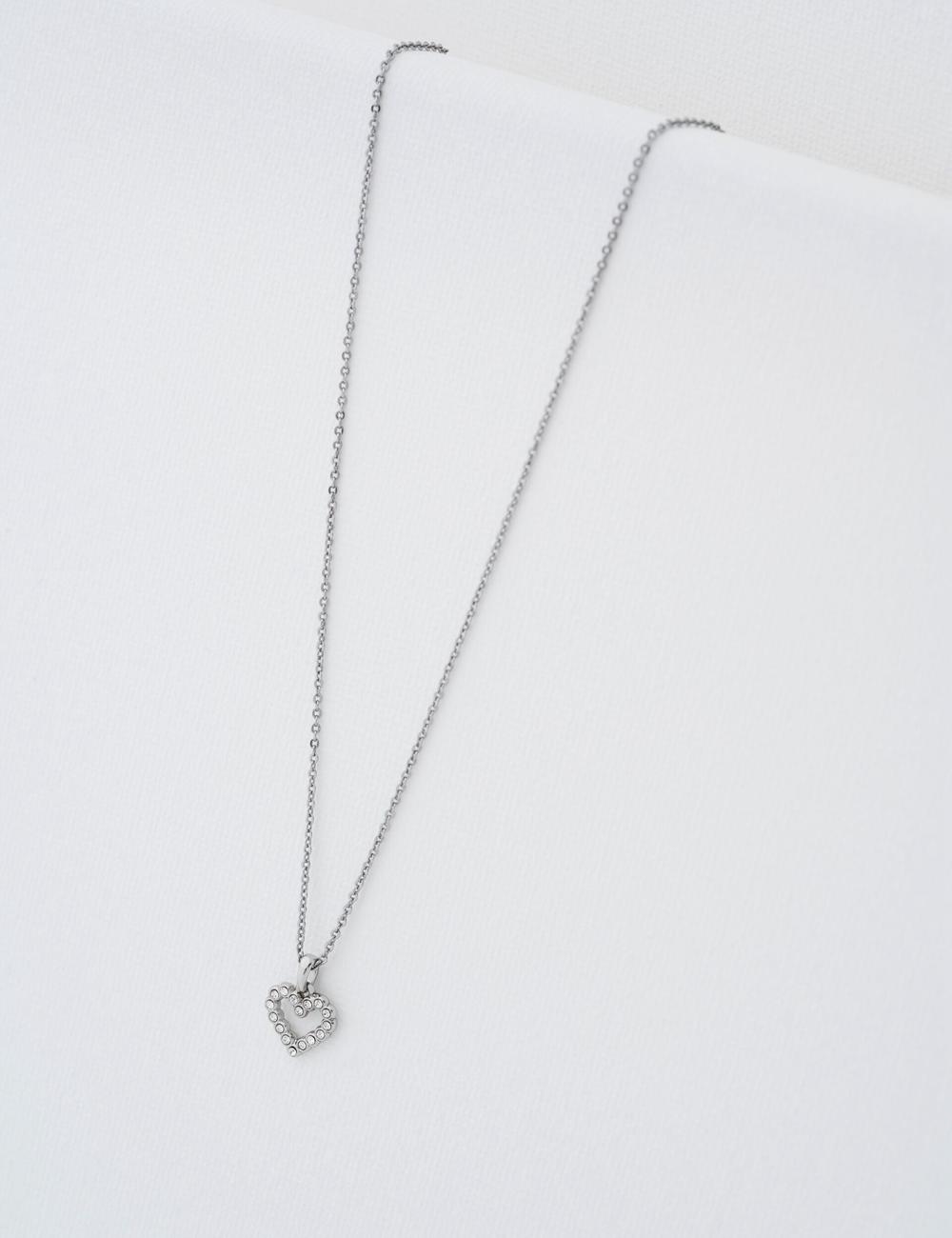 Collares Ted Baker AMORE - Crystal Open Heart Pendant Mujer Plateadas | FSLR-59612