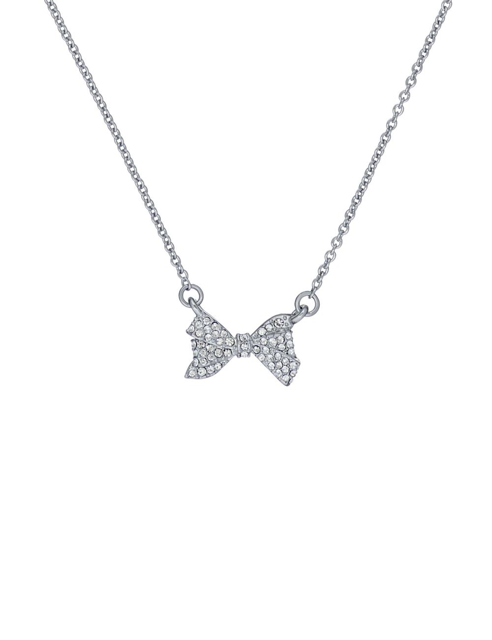 Collares Ted Baker BARSIE - Crystal Bow Pendant Mujer Plateadas | XGKS-68170