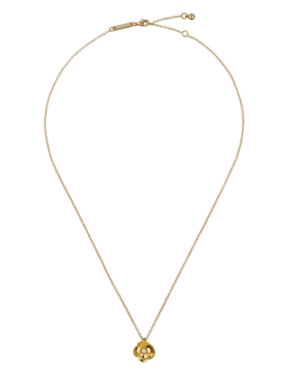 Collares Ted Baker FLORA - Pearl Detail Flower Pendant Mujer Doradas | SLFR-29506
