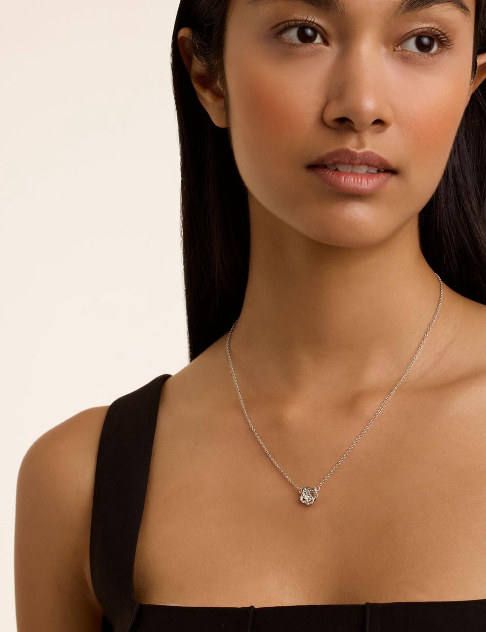 Collares Ted Baker FLORITA - Crystal Flower Pendant Mujer Plateadas | ONCB-64297