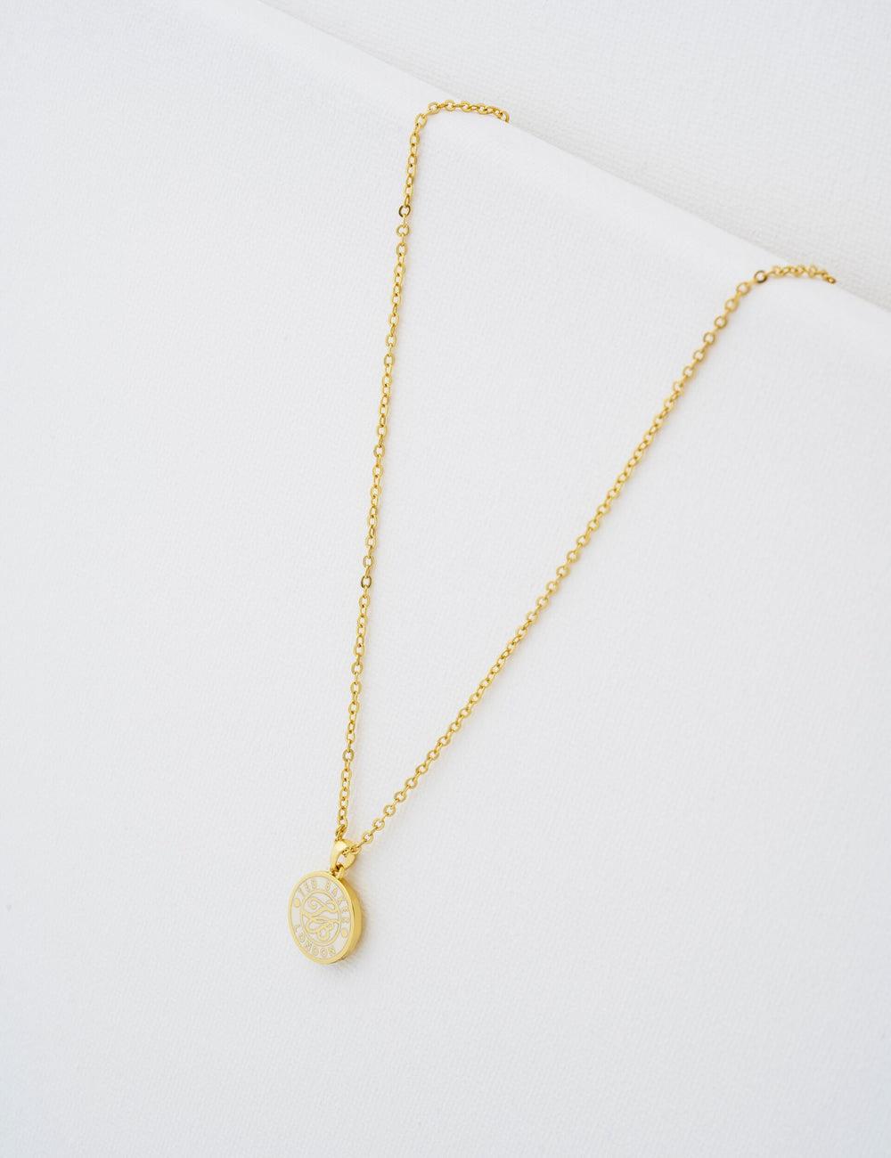 Collares Ted Baker MONELLA - Monogram Logo Coin Pendant Mujer Doradas | REWB-26907