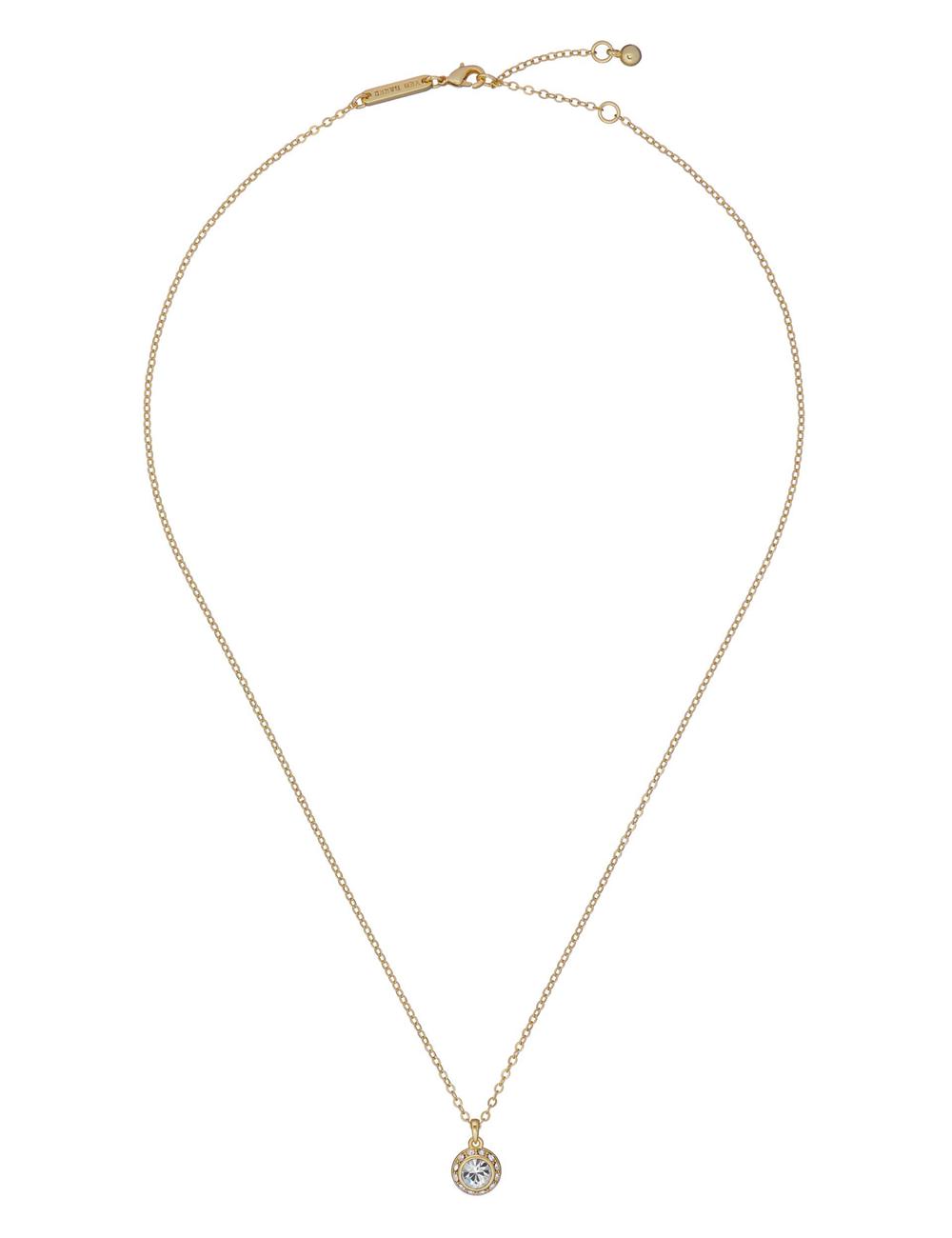 Collares Ted Baker SOLTELL - Solitaire Sparkle Crystal Pendant Mujer Doradas | CIRK-29450