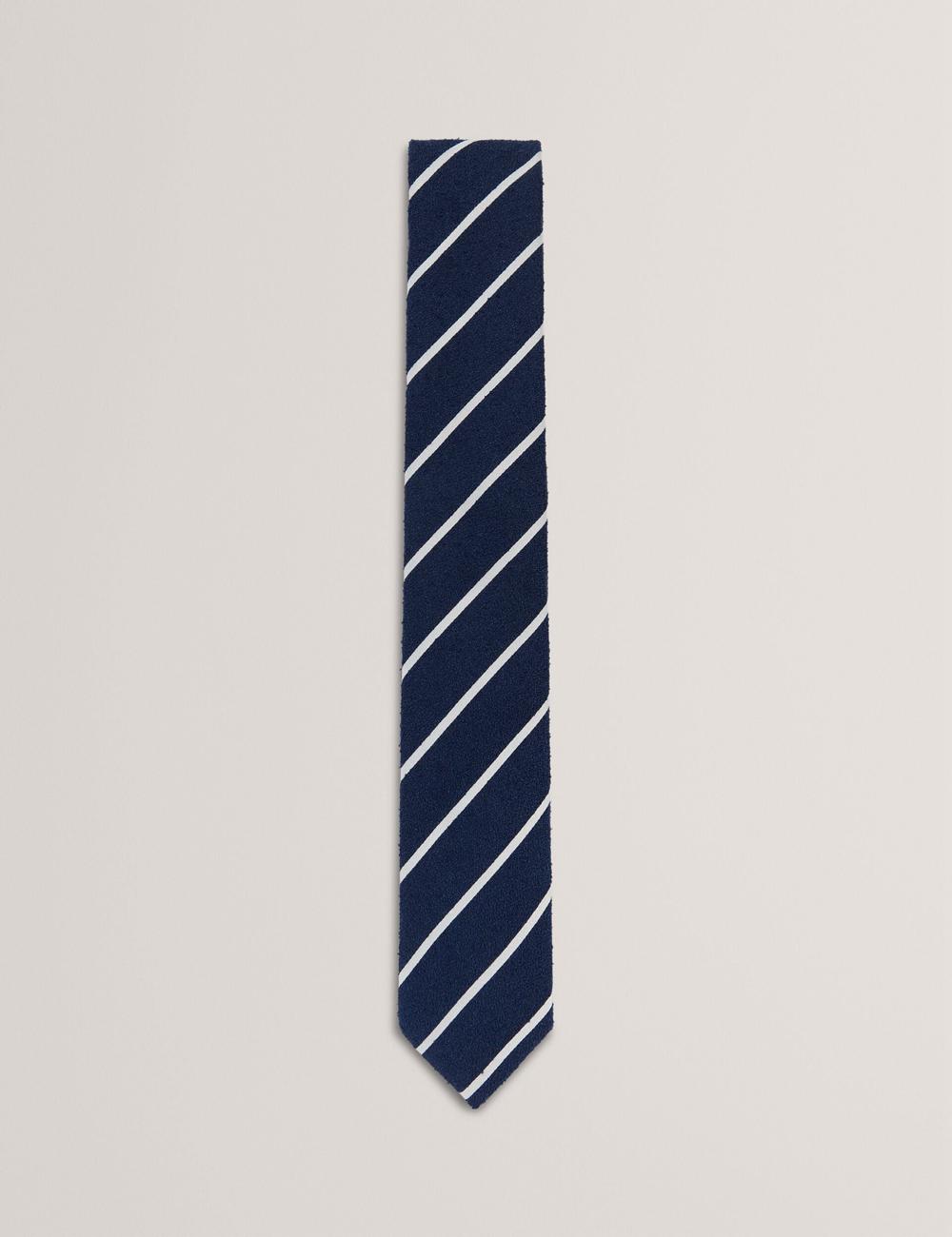 Corbatas Ted Baker CAMPSEA - Boucle Texture Solid Stripe Hombre Azul Marino | QVUJ-71236