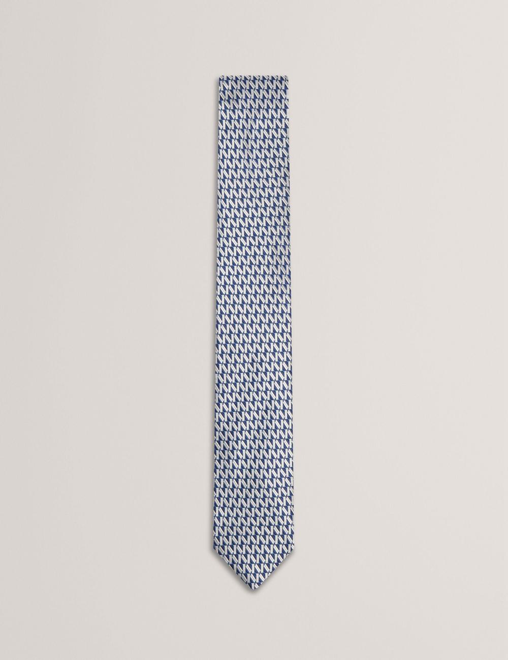 Corbatas Ted Baker MILAK - Geometric Pattern Silk Hombre Azul Marino | IVAH-52496
