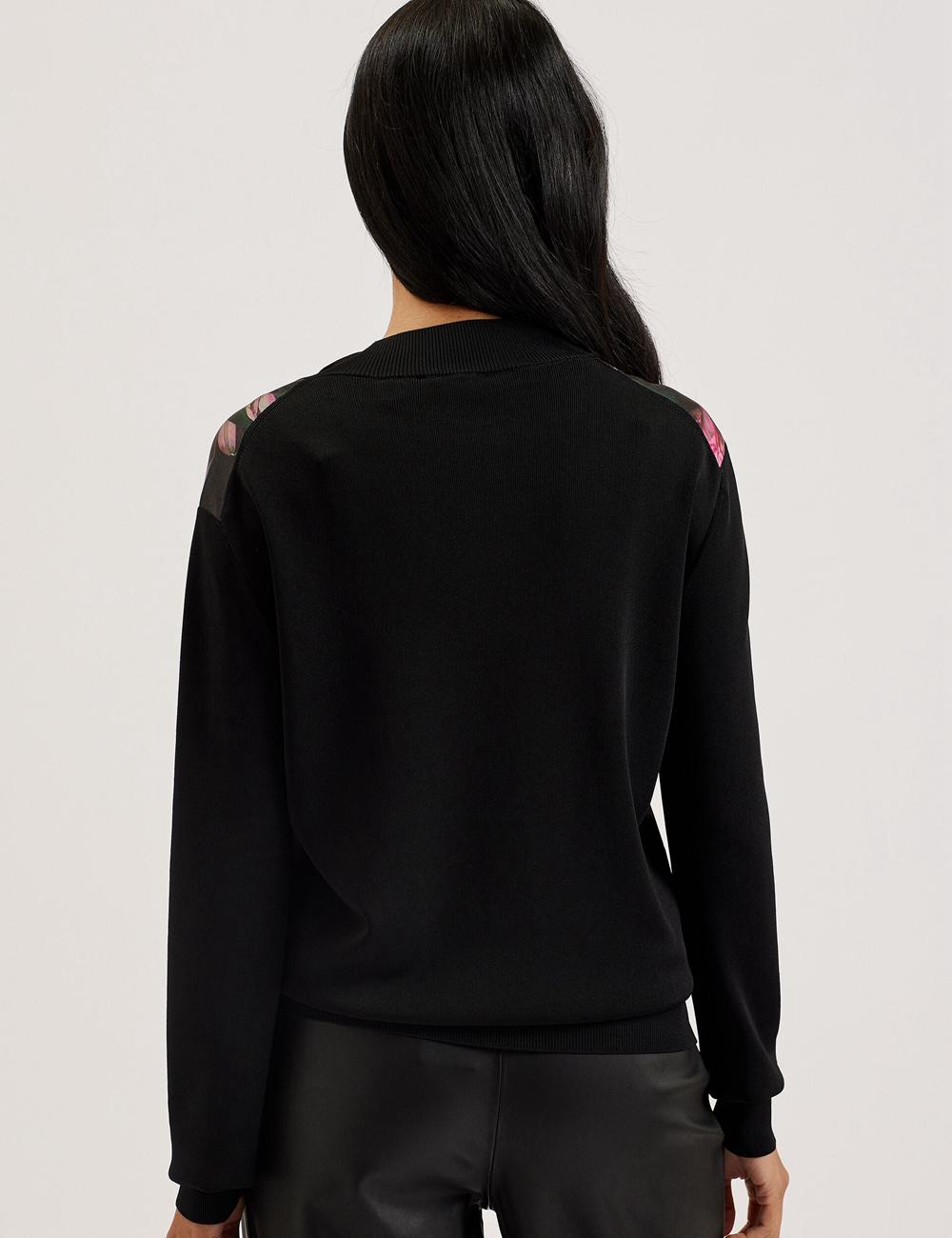 Cárdigan Ted Baker GEMHAA - Printed Panel Long Sleeve Mujer Negras | WIDP-39875