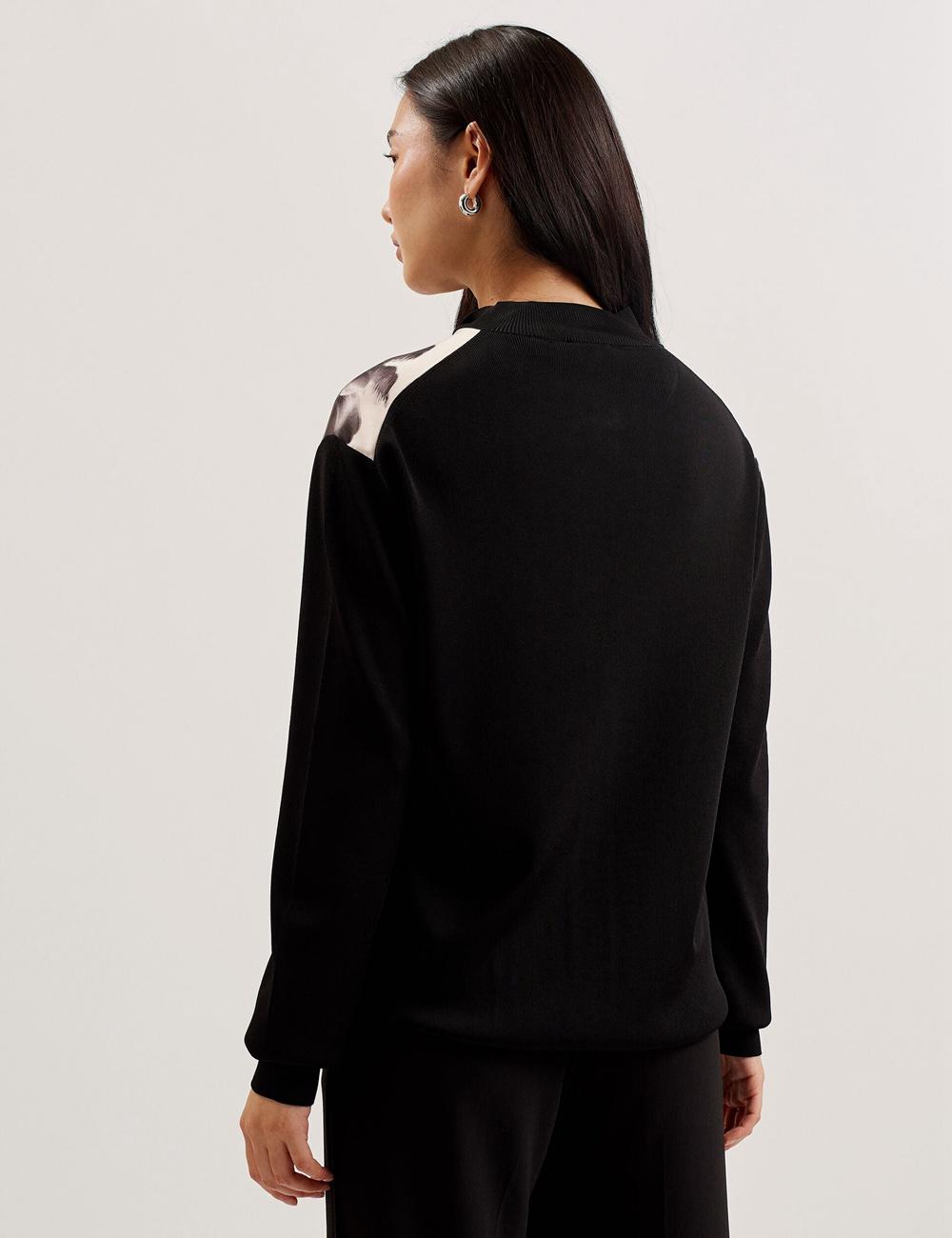 Cárdigan Ted Baker GWEENN - Monochrome Print Woven Front Mujer Negras | ACVT-08753