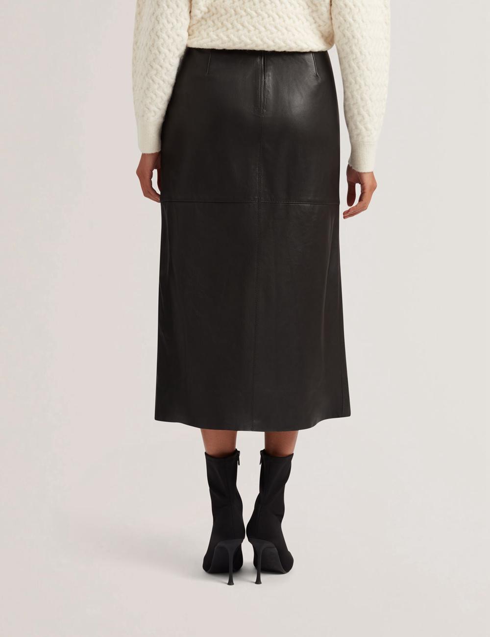 Falda Ted Baker AOTO - Leather Pencil With Seam Detail Mujer Negras | IZEW-67381