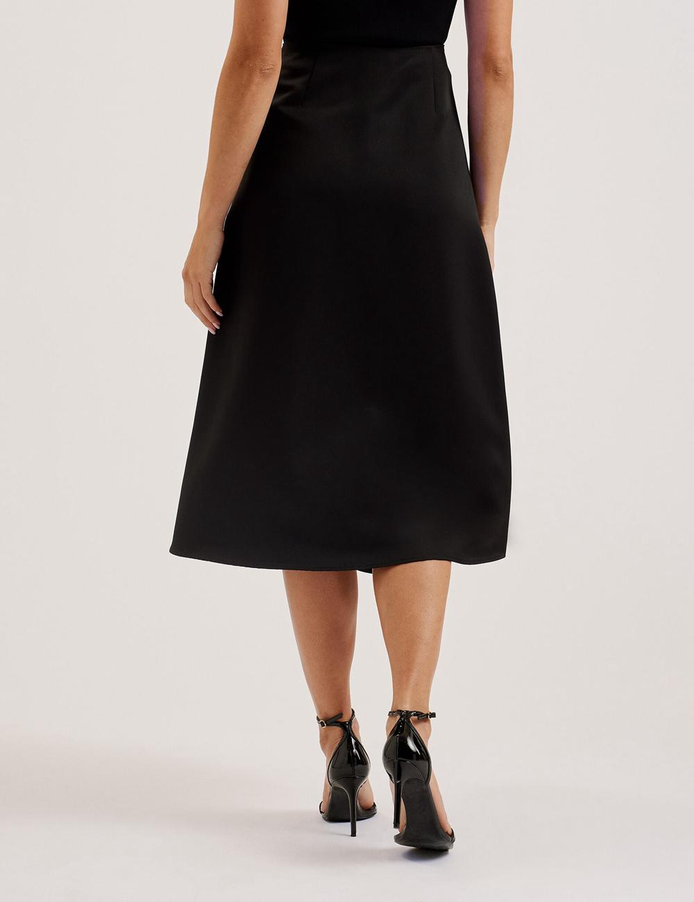 Falda Ted Baker ERVA - Asymmetric Satin Wrap Mujer Negras | IAMT-60241