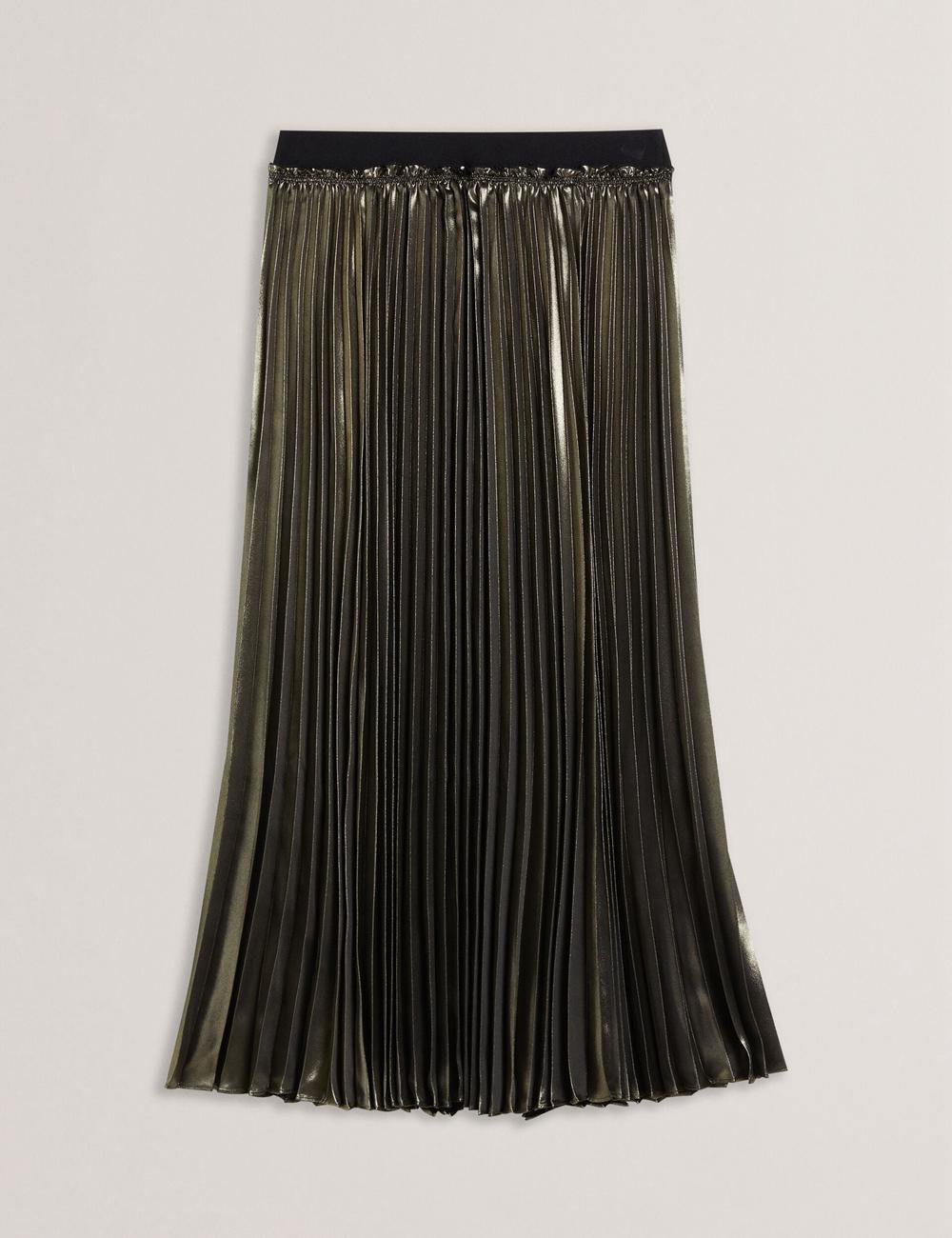 Falda Ted Baker KESE - Metallic Pleated A-Line Mujer Doradas | IHKL-92086