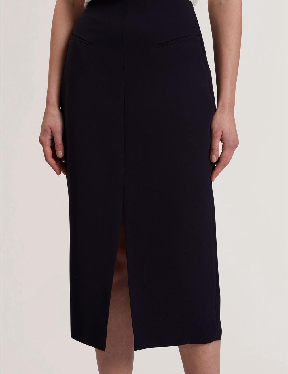 Falda Ted Baker MANABSL - Tailored Midi Pencil Skirt With Front Split Mujer Azul Marino | YFSH-08921
