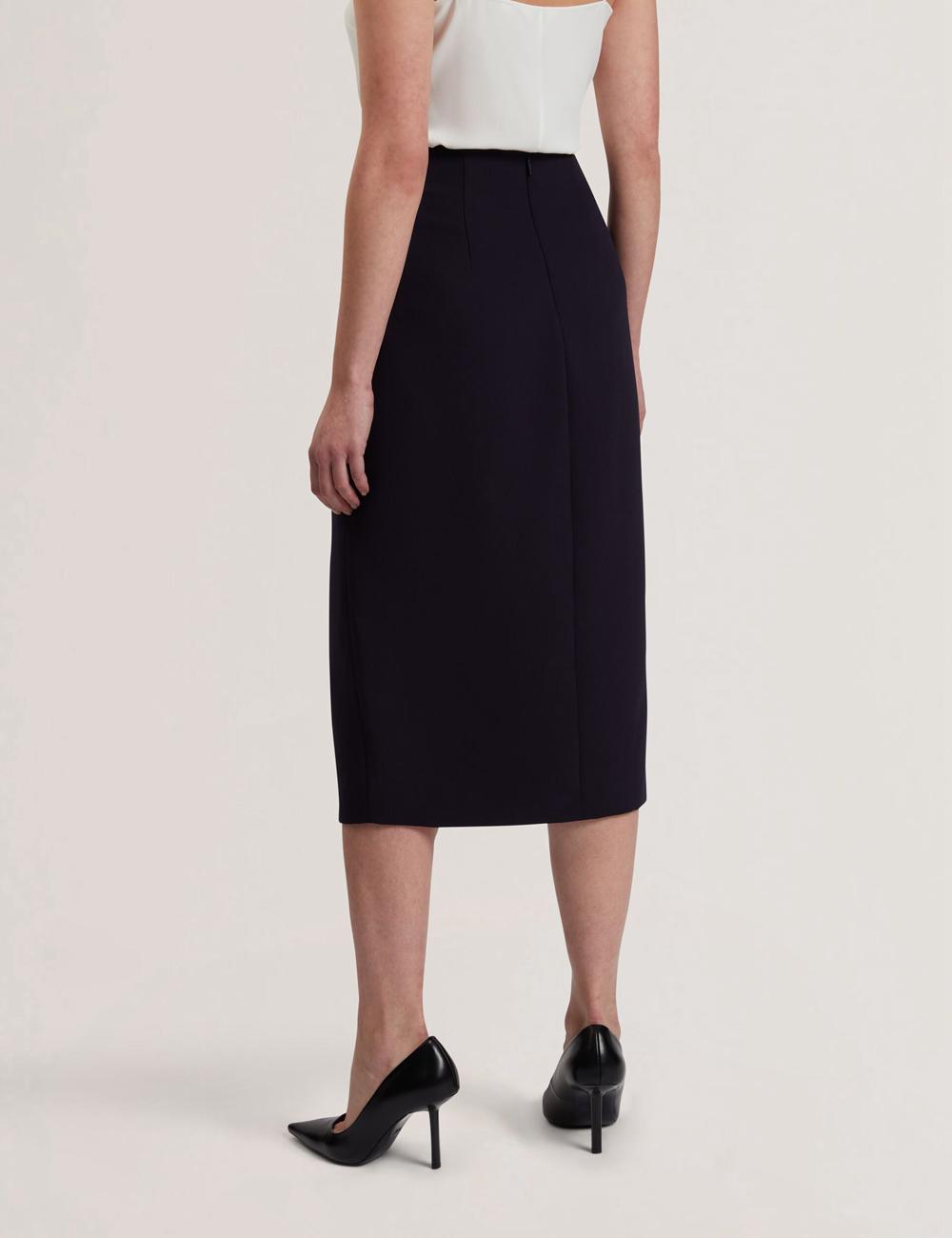 Falda Ted Baker MANABSL - Tailored Midi Pencil Skirt With Front Split Mujer Azul Marino | YFSH-08921