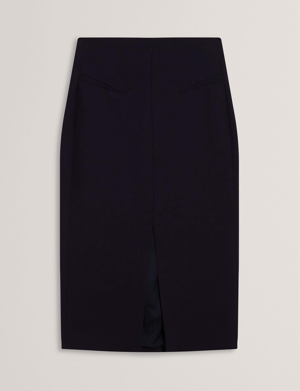 Falda Ted Baker MANABSL - Tailored Midi Pencil Skirt With Front Split Mujer Azul Marino | YFSH-08921
