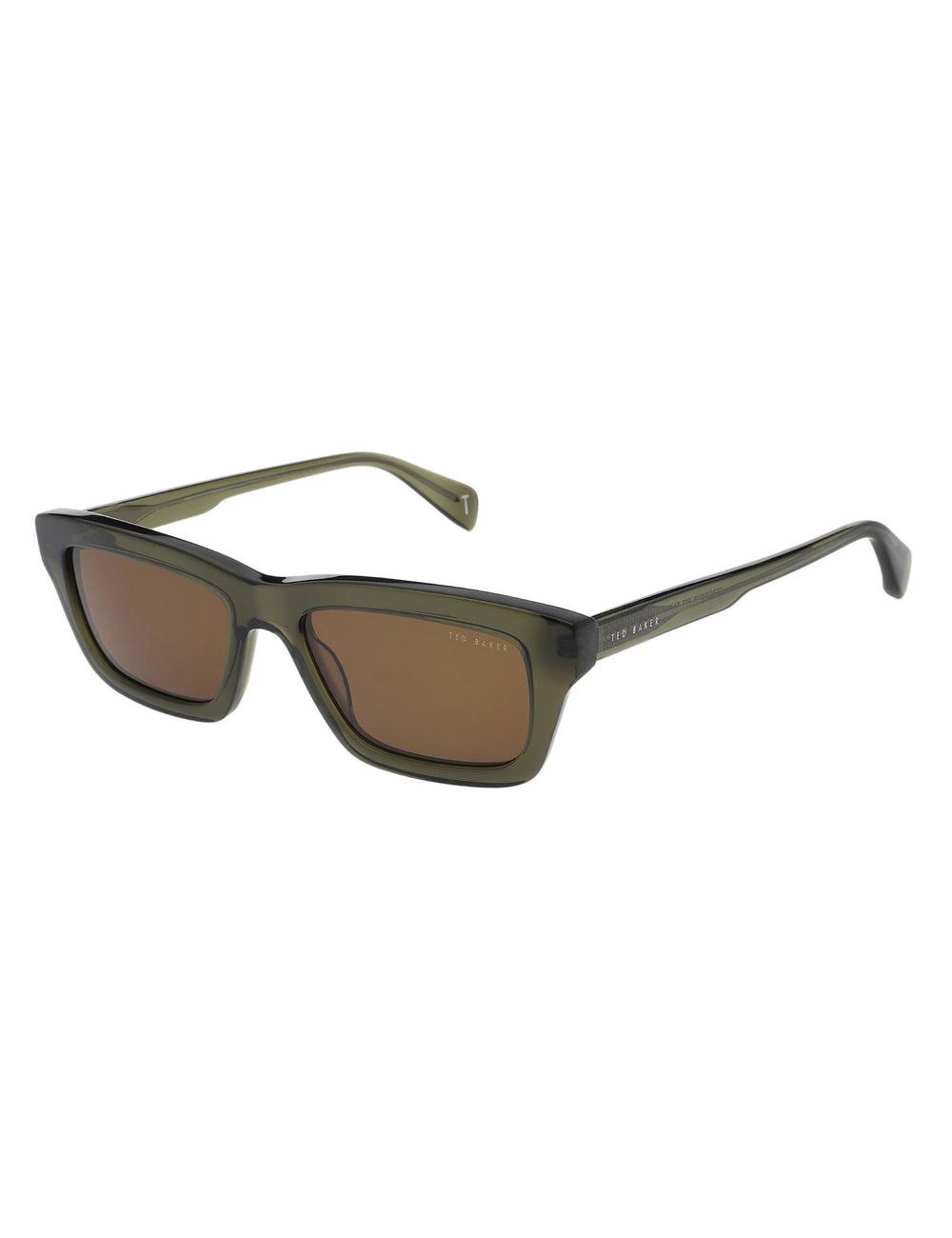 Gafas de Sol Ted Baker ARTHUR - Chunky Rectangle Acetate Hombre Kaki Verde | XKLQ-95806
