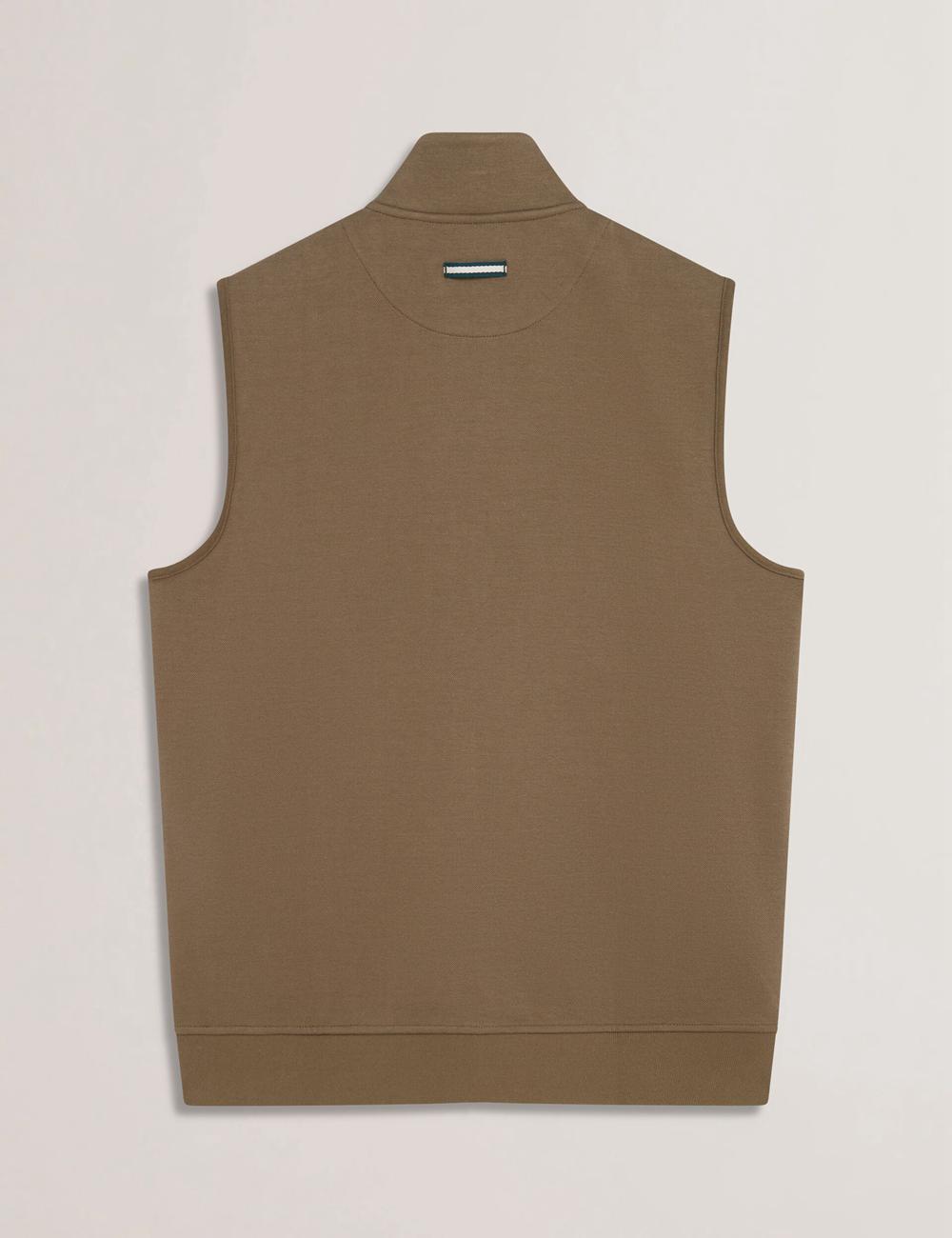 Gillets Ted Baker ATHO - Quilted Funnel Neck Zip-Up Hombre Verde Oliva | EMBY-15940