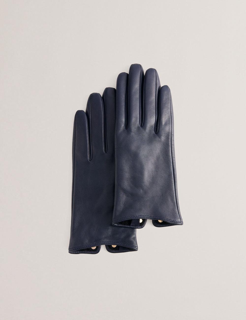 Guantes Ted Baker ARLEOS - Leather Split Cuff Mujer Azul Marino | ERWT-70861