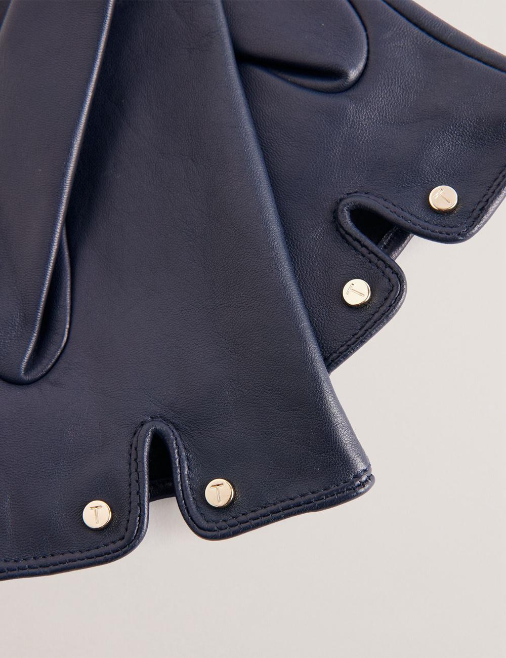 Guantes Ted Baker ARLEOS - Leather Split Cuff Mujer Azul Marino | ERWT-70861