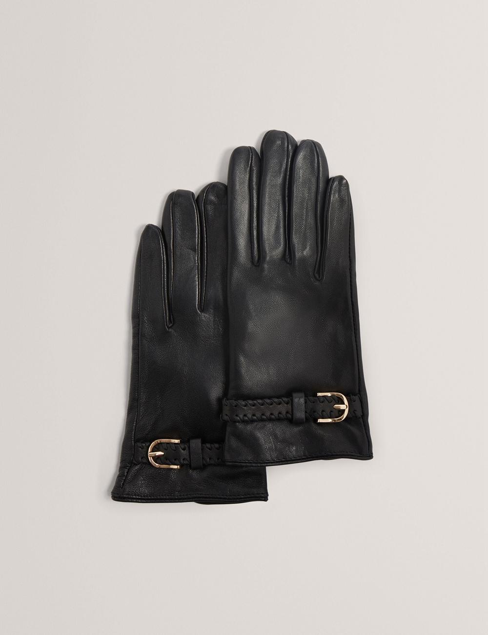 Guantes Ted Baker CLAIREL - Buckle Cuff Leather Mujer Negras | IVNC-47802