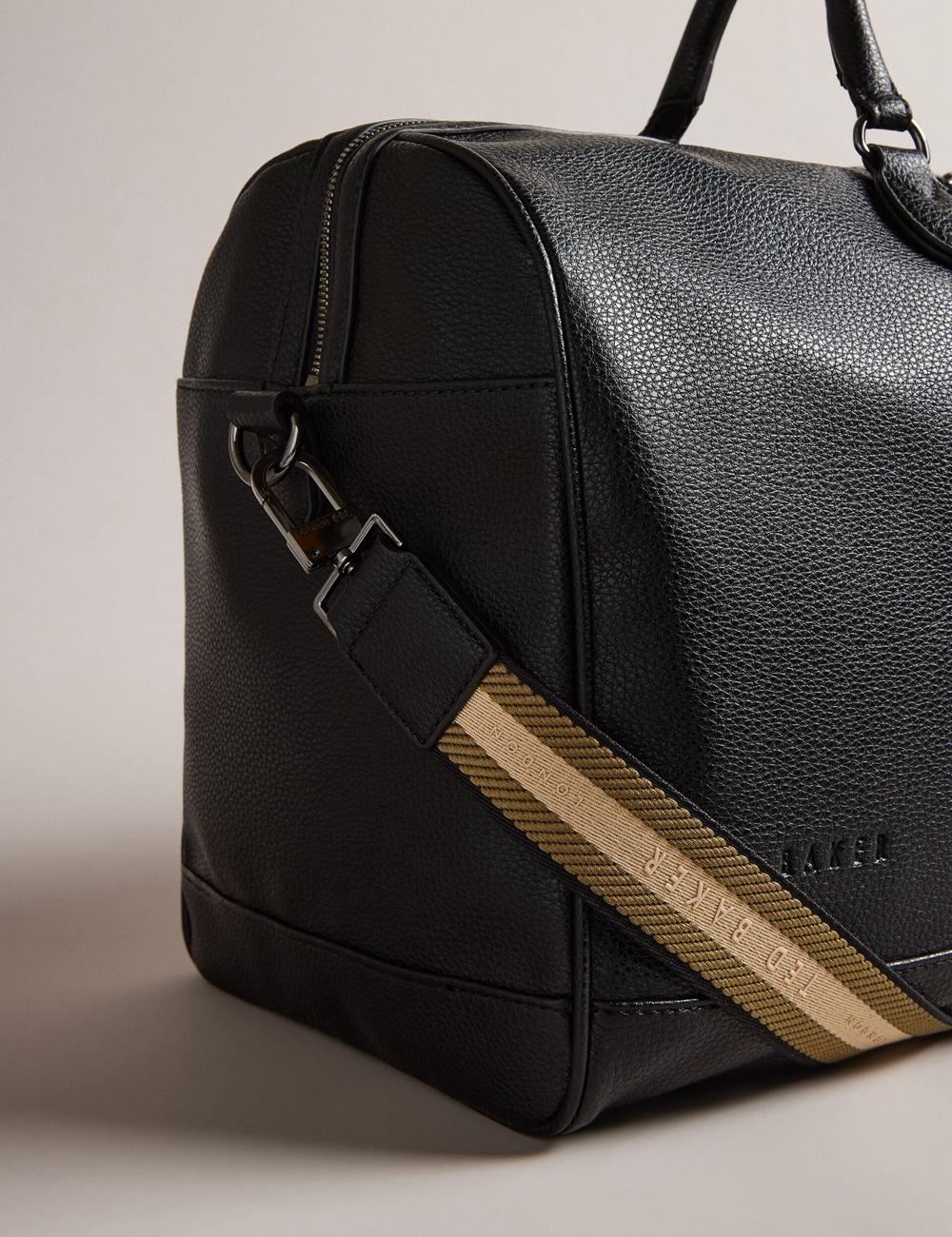 Holdall Bags Ted Baker KALVIN - Webbing Faux Leather Hombre Negras | WRTK-03678