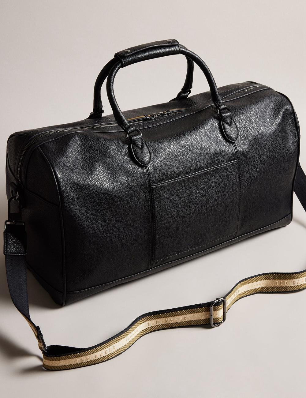 Holdall Bags Ted Baker KALVIN - Webbing Faux Leather Hombre Negras | WRTK-03678