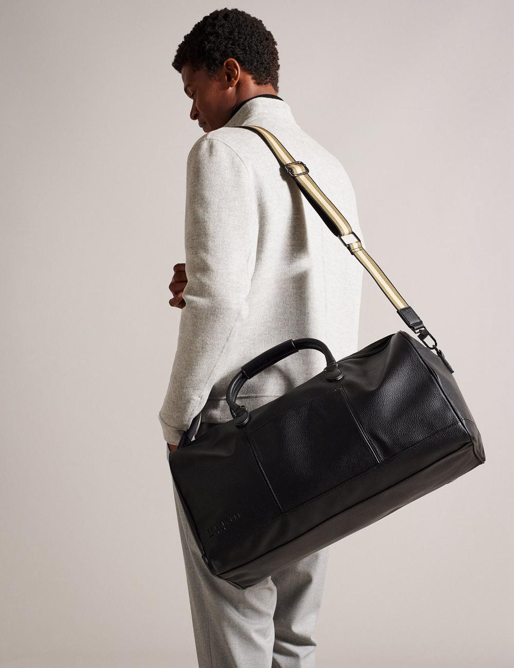 Holdall Bags Ted Baker KALVIN - Webbing Faux Leather Hombre Negras | WRTK-03678