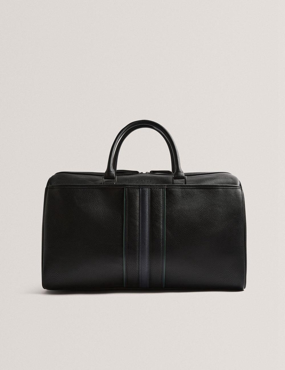 Holdall Bags Ted Baker KELVIN - Striped Panel Faux Leather Hombre Negras | WFJL-40592