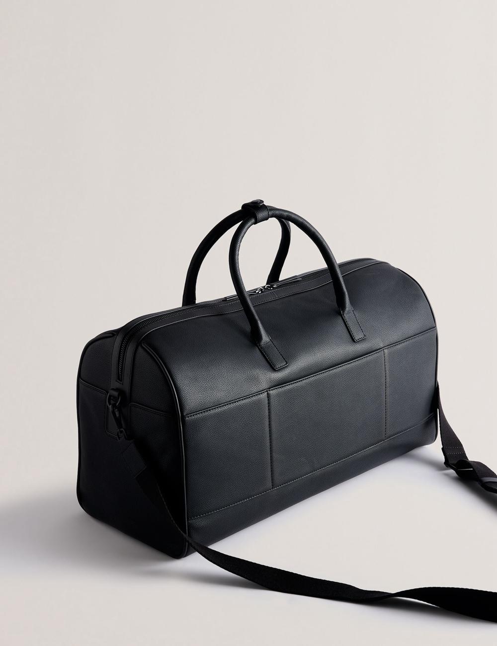 Holdall Bags Ted Baker LANDERS - Textured Leather Zip Pocket Hombre Negras | FKNZ-97415