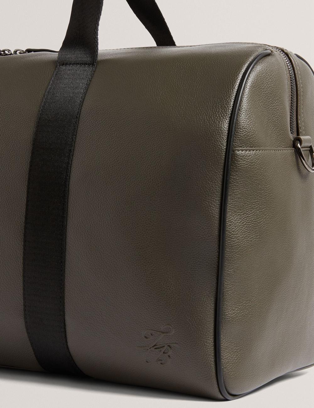 Holdall Bags Ted Baker TAISON - Pebbled Faux Leather Hombre Kaki | PVGM-80259