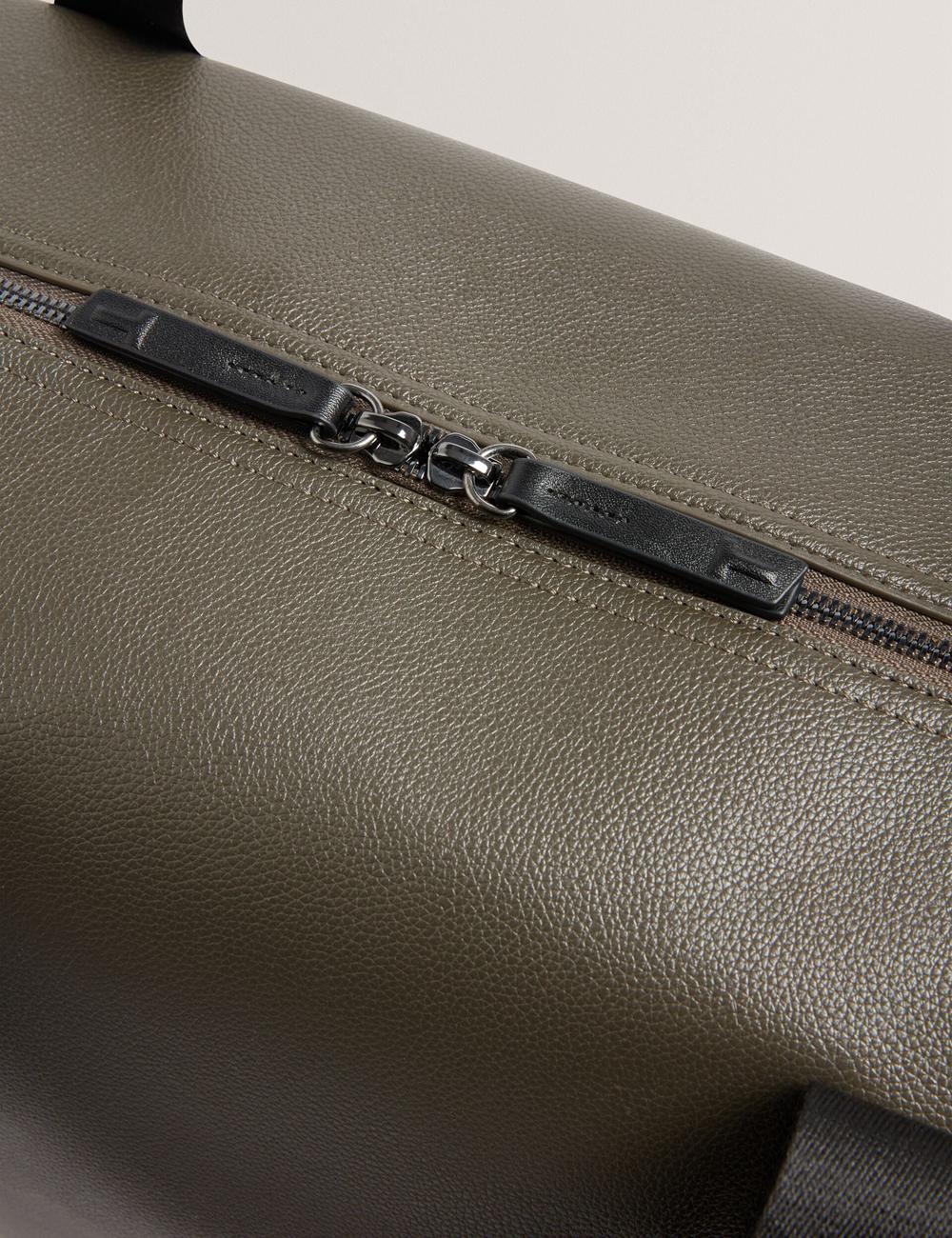 Holdall Bags Ted Baker TAISON - Pebbled Faux Leather Hombre Kaki | PVGM-80259