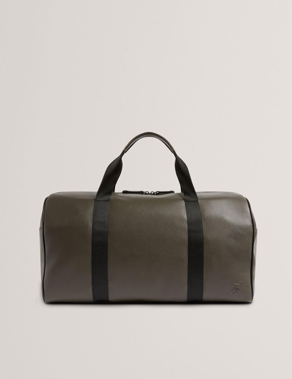 Holdall Bags Ted Baker TAISON - Pebbled Faux Leather Hombre Kaki | PVGM-80259