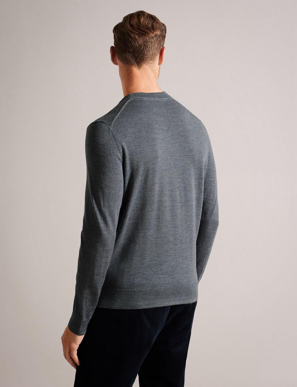 Jerséis Ted Baker CARNBY - Pure Wool Crew Neck Hombre Charcoal | EYNJ-41093