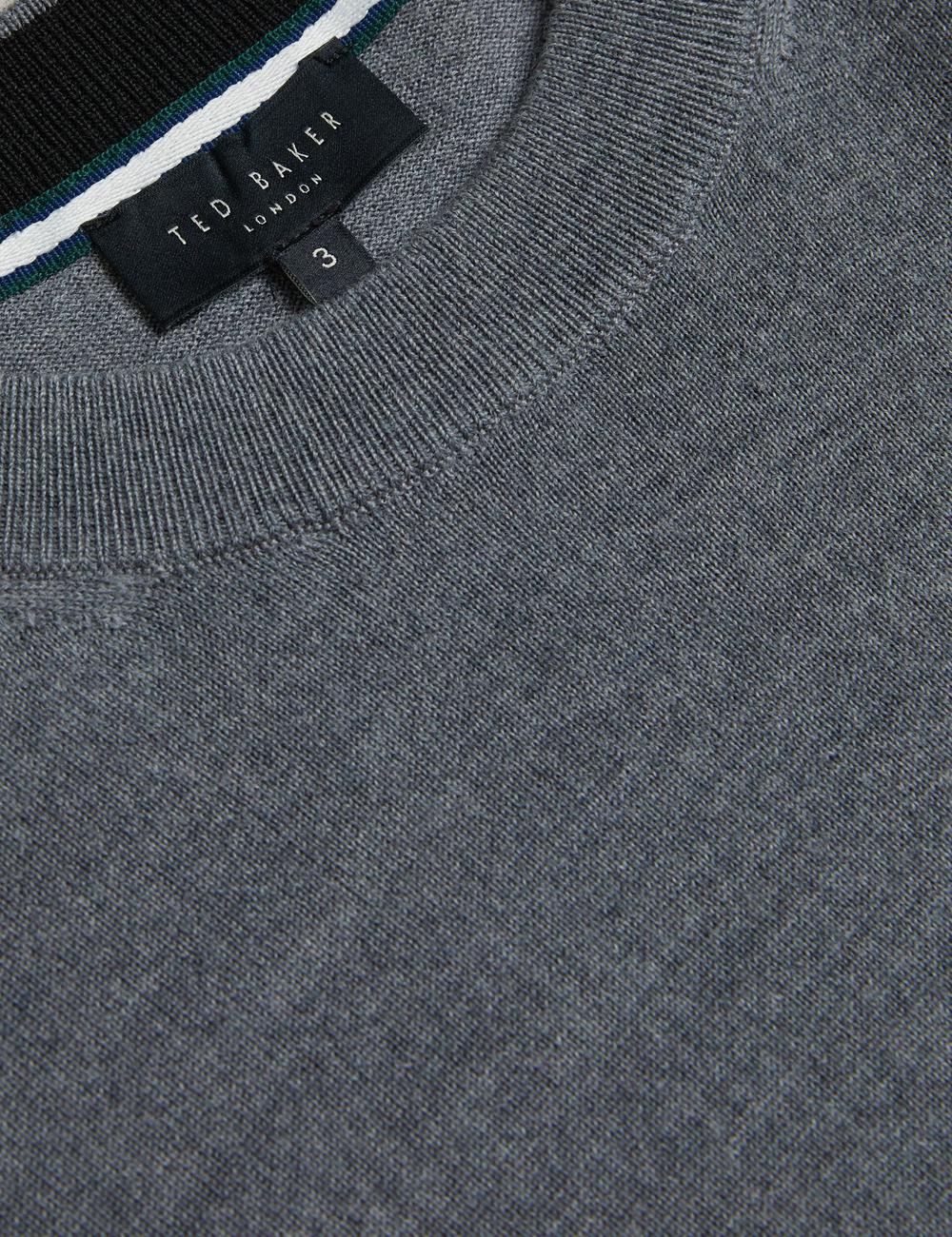 Jerséis Ted Baker CARNBY - Pure Wool Crew Neck Hombre Charcoal | EYNJ-41093