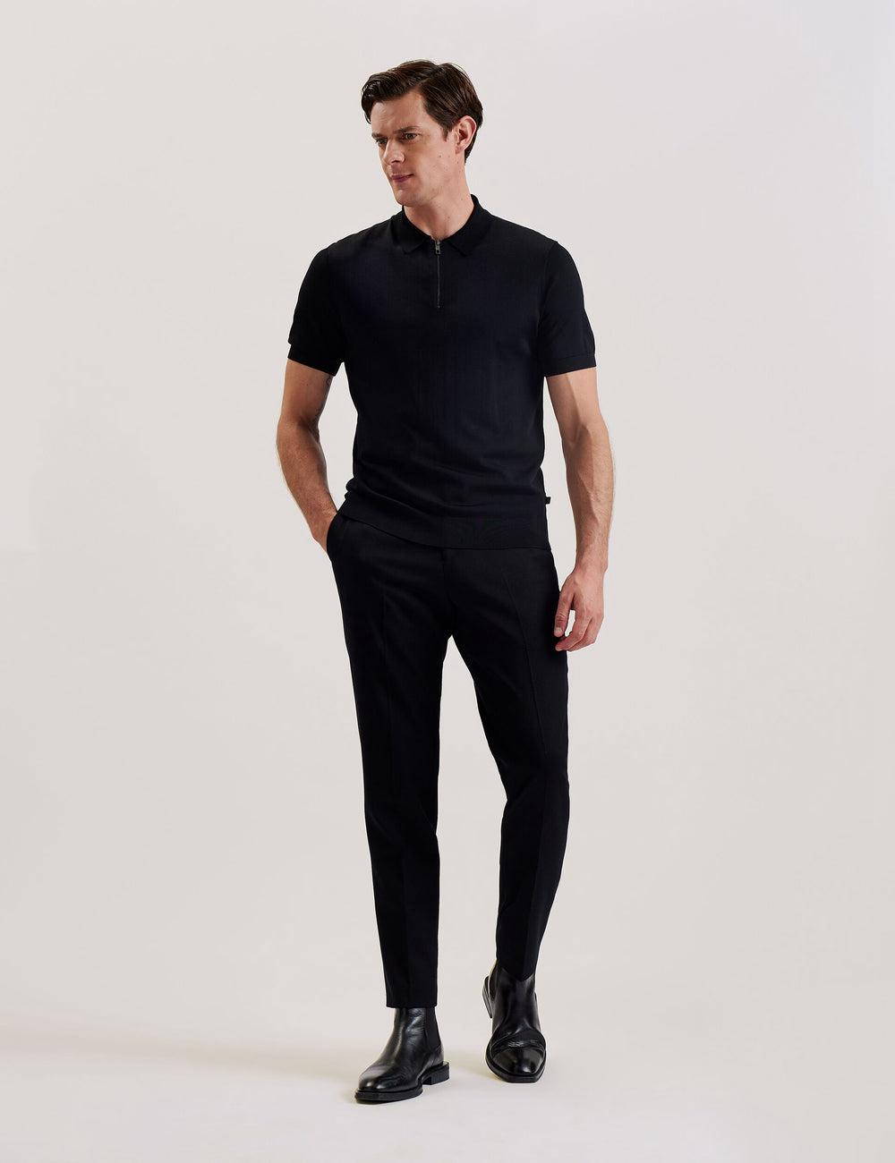 Jerséis Ted Baker DALDIN - Zip Collar Stretch Knit Hombre Negras | PKFI-15039