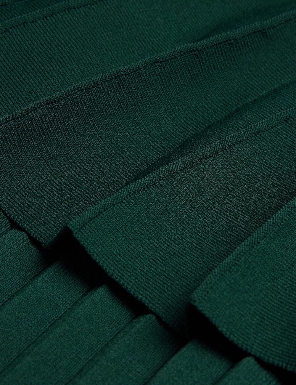 Jerséis Ted Baker IIVANNA - Ribbed Knit Top With Fluted Short Sleeves Mujer Verde | PZWL-23671