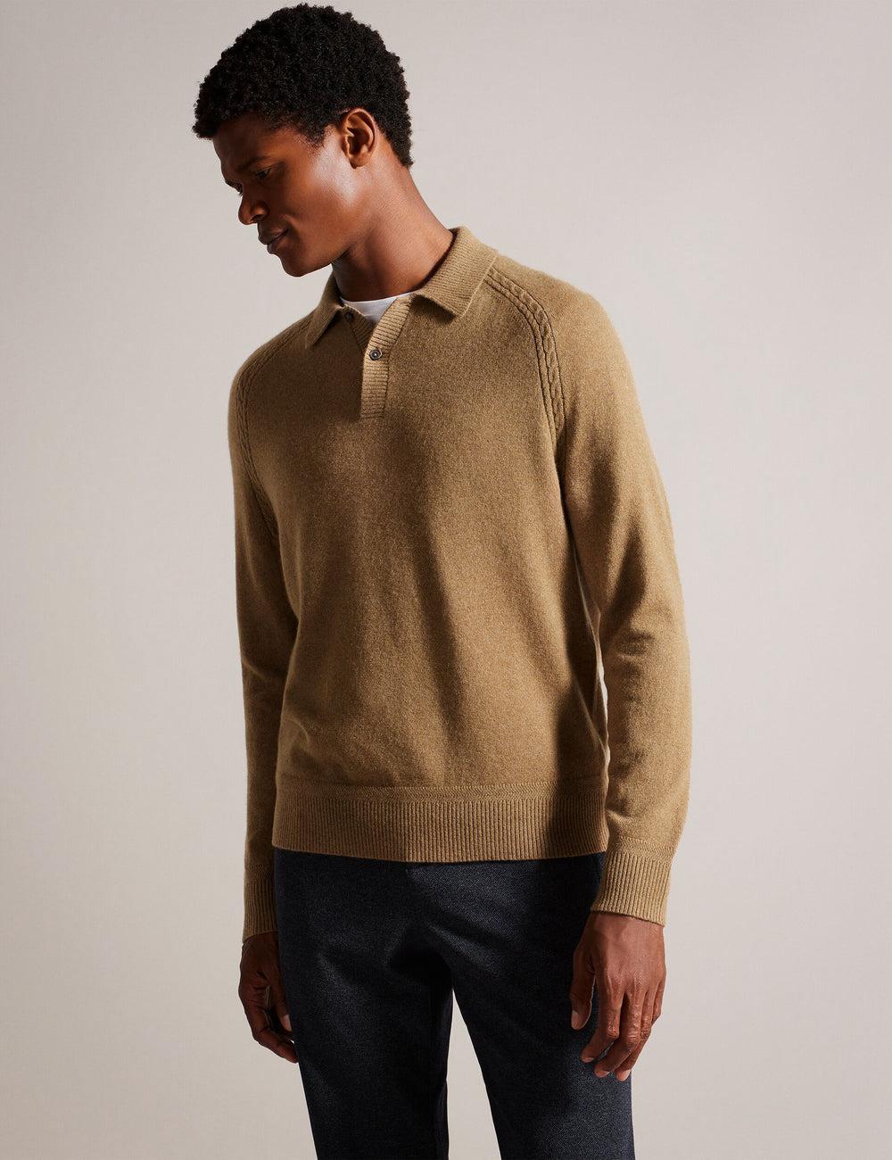 Jerséis Ted Baker KAROLT - Cashmere Knit Long Sleeve Top Hombre Marrones | ROHA-03569