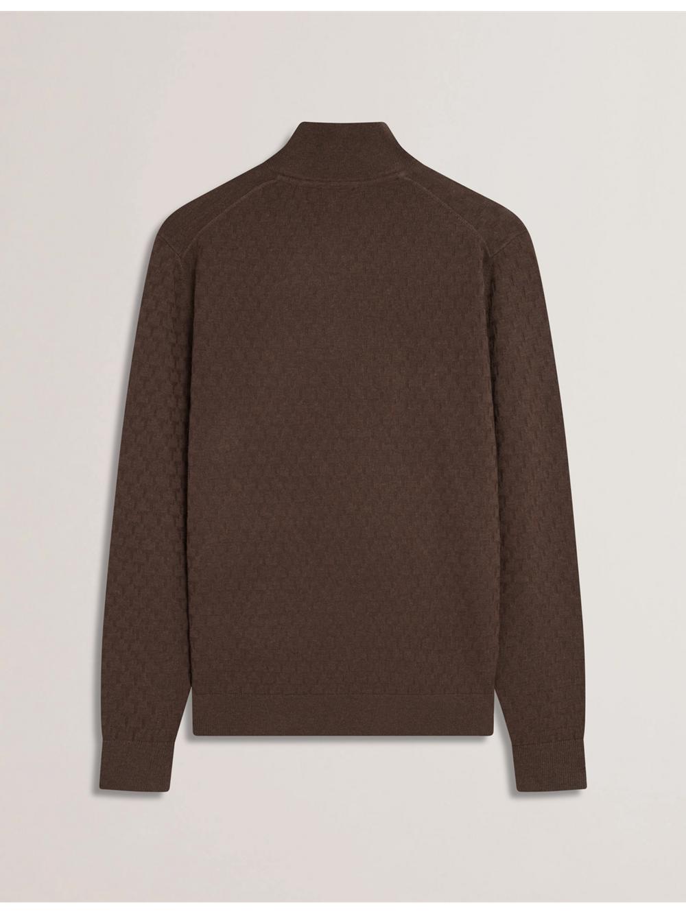 Jerséis Ted Baker KURNLE - T Knit Half Zip Funnel Neck Hombre Marrones | GONV-36049
