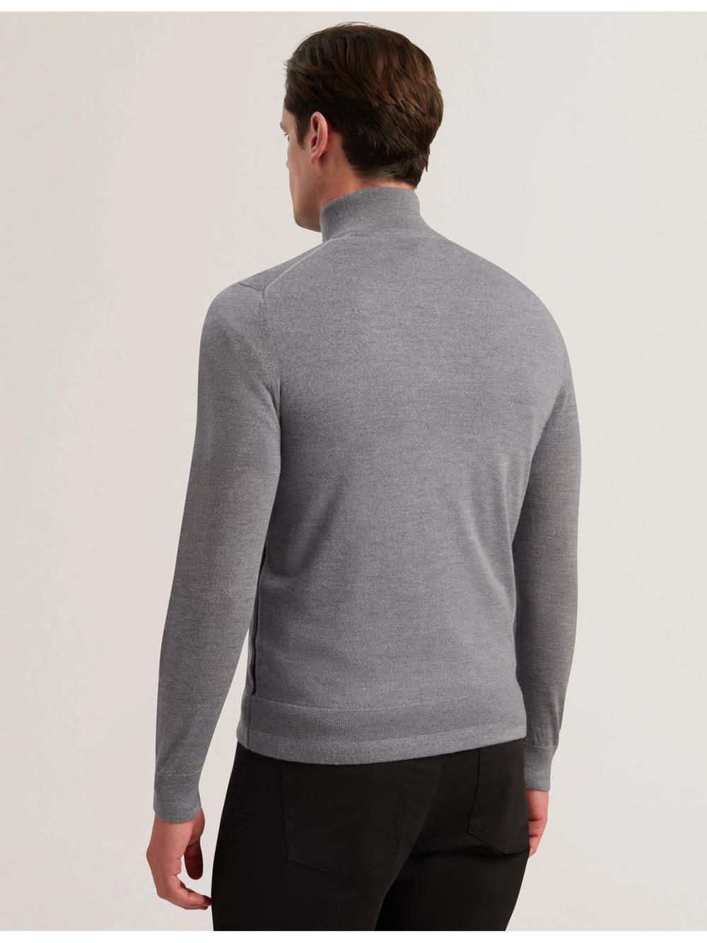 Jerséis Ted Baker LIMEHAS - Wool Quarter Zip Funnel Neck Hombre Charcoal | WZGA-02985