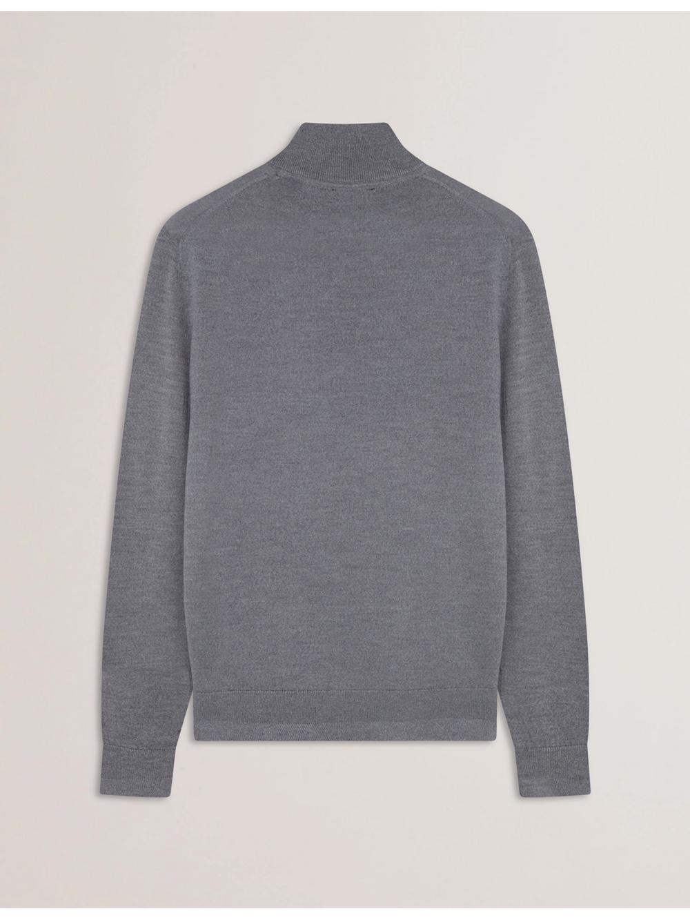 Jerséis Ted Baker LIMEHAS - Wool Quarter Zip Funnel Neck Hombre Charcoal | WZGA-02985