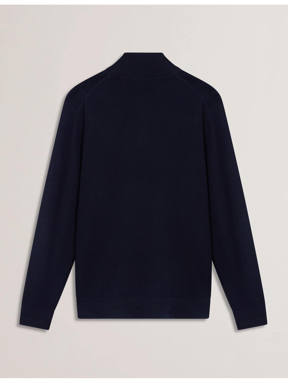 Jerséis Ted Baker LIMEHAS - Wool Quarter Zip Funnel Neck Sweater Hombre Azul Marino | HSPA-61875