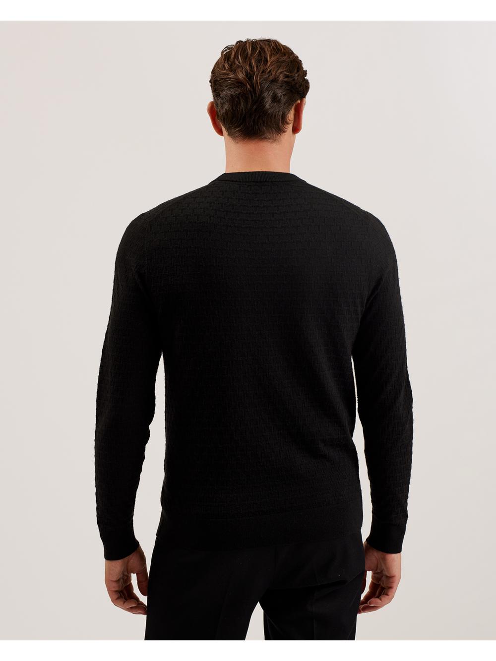 Jerséis Ted Baker LOUNG - Textured T Knit Crew Neck Hombre Negras | HMZT-28541