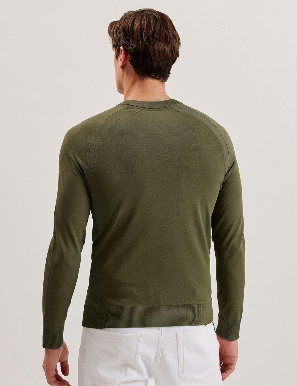 Jerséis Ted Baker MAYWO - Saddle Shoulder Crew Neck Hombre Kaki | YZPE-82476