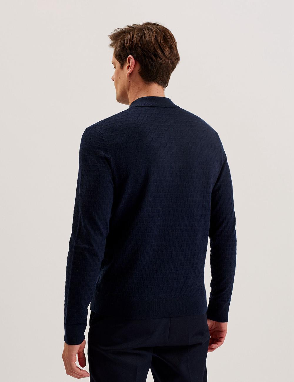 Jerséis Ted Baker MORAR - T Knit Long Sleeve Top Hombre Azul Marino | SGLX-41079