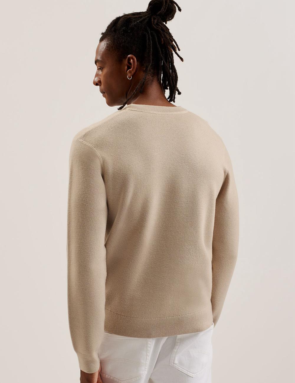 Jerséis Ted Baker OLMSTE - Boucle Wool Blend Crew Neck Hombre Taupe | ATMU-16354