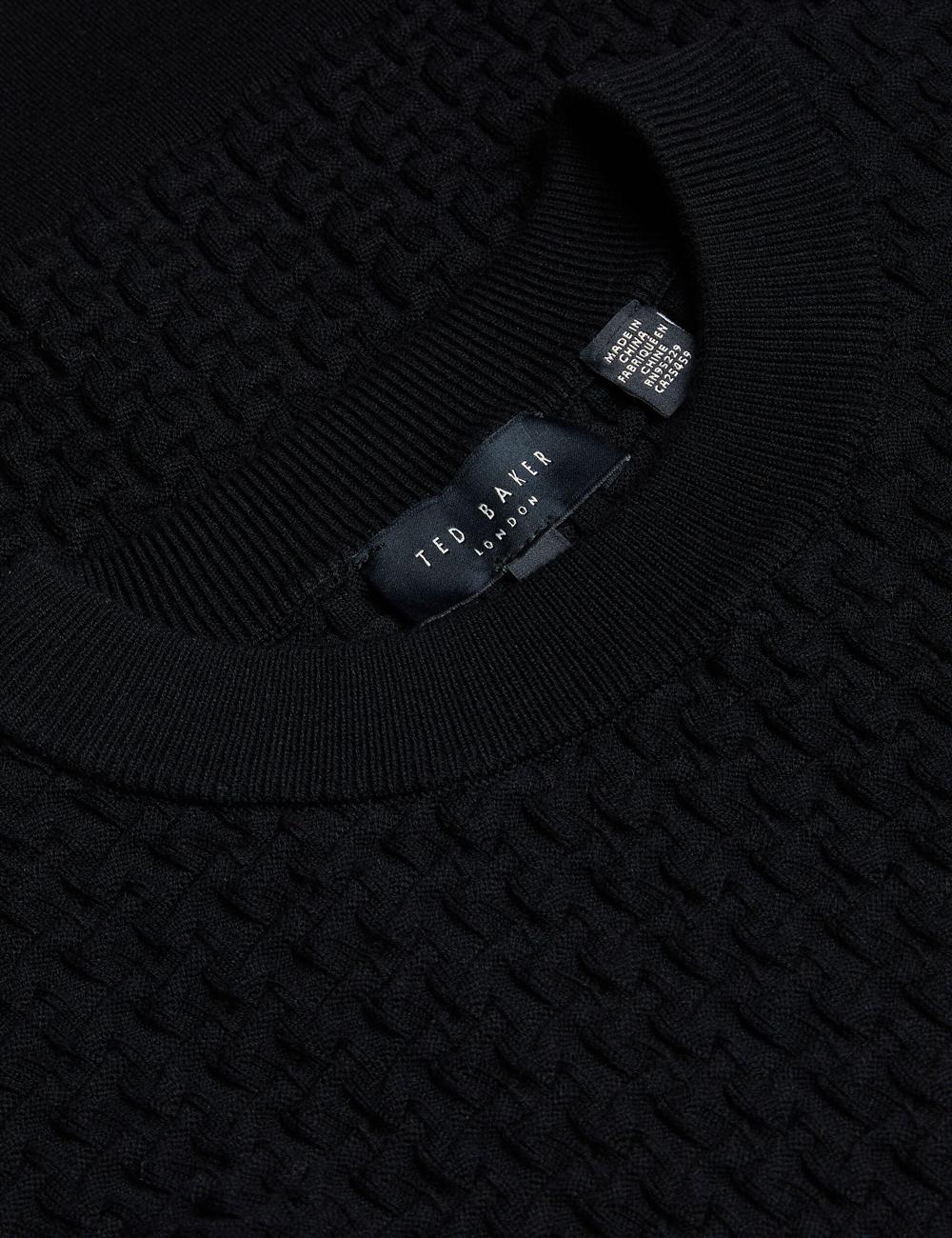 Jerséis Ted Baker TEDTYY - Textured T Jacquard Knitted Mujer Negras | CZTG-19427