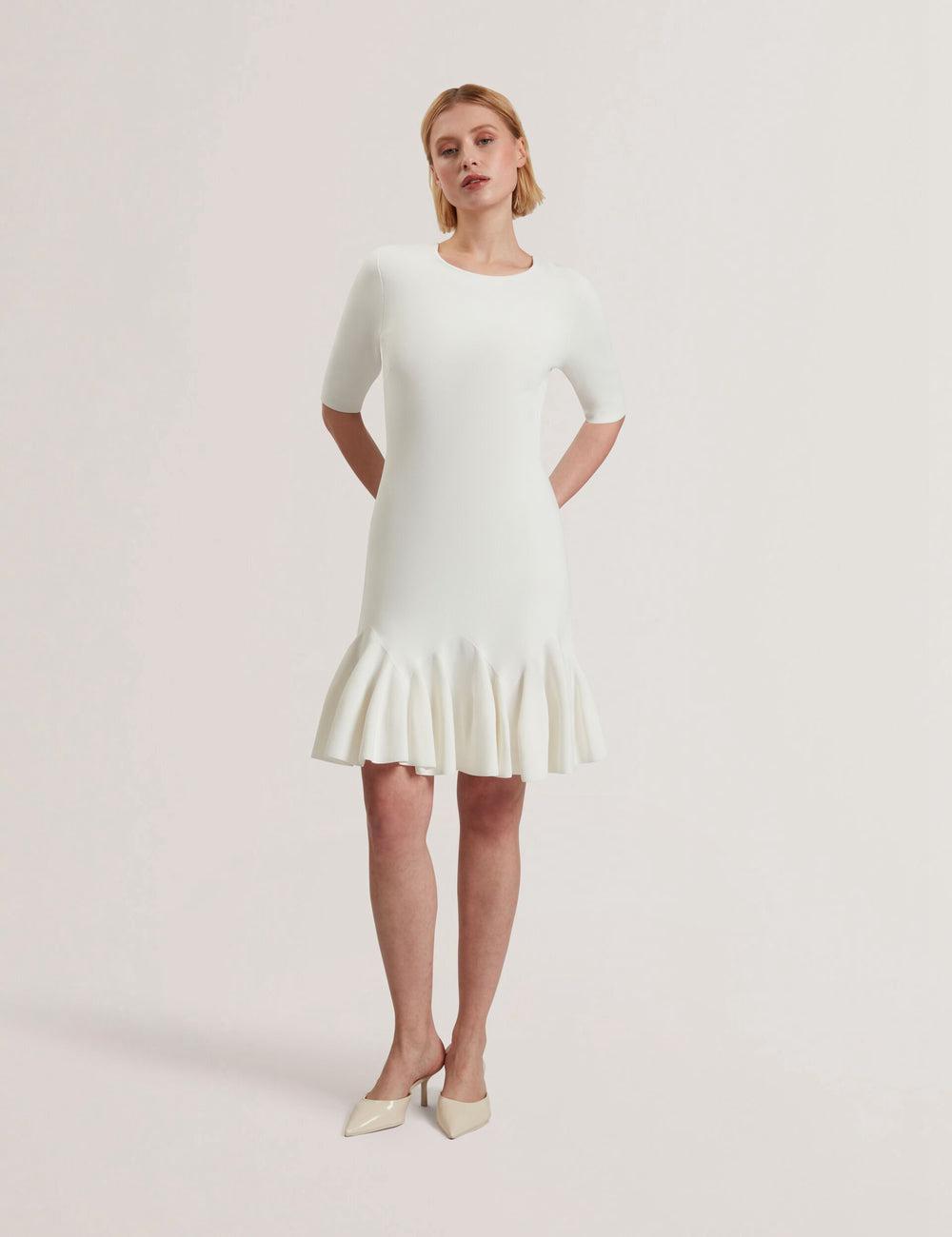 Mini Vestido Ted Baker ALZANN Mujer Ivory | UBTL-48031