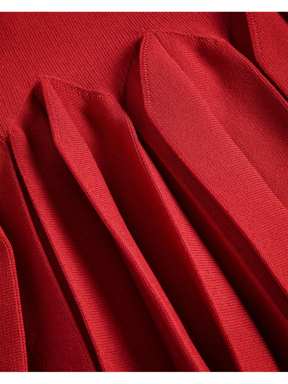 Mini Vestido Ted Baker CANDDY - Pleated Hem Bodycon Knit Mujer Rojas | XBSJ-10264